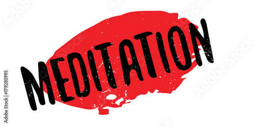 Meditation rubber stamp. Grunge design with dust scratches. Effects can be easily removed for a clean, crisp look. Color is easily changed.