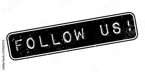 Follow Us rubber stamp. Grunge design with dust scratches. Effects can be easily removed for a clean, crisp look. Color is easily changed.