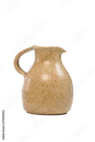 Old pitcher terracotta, isolated on white background