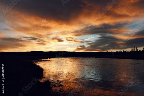 sunset on the river