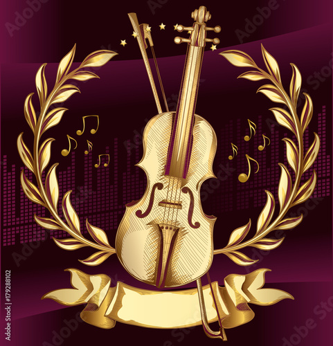 Golden violin emblem