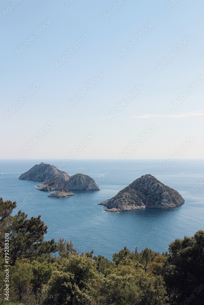 Naklejka premium small island in the mediterranean sea landscape