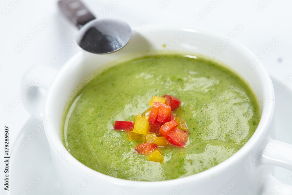 green cream soup