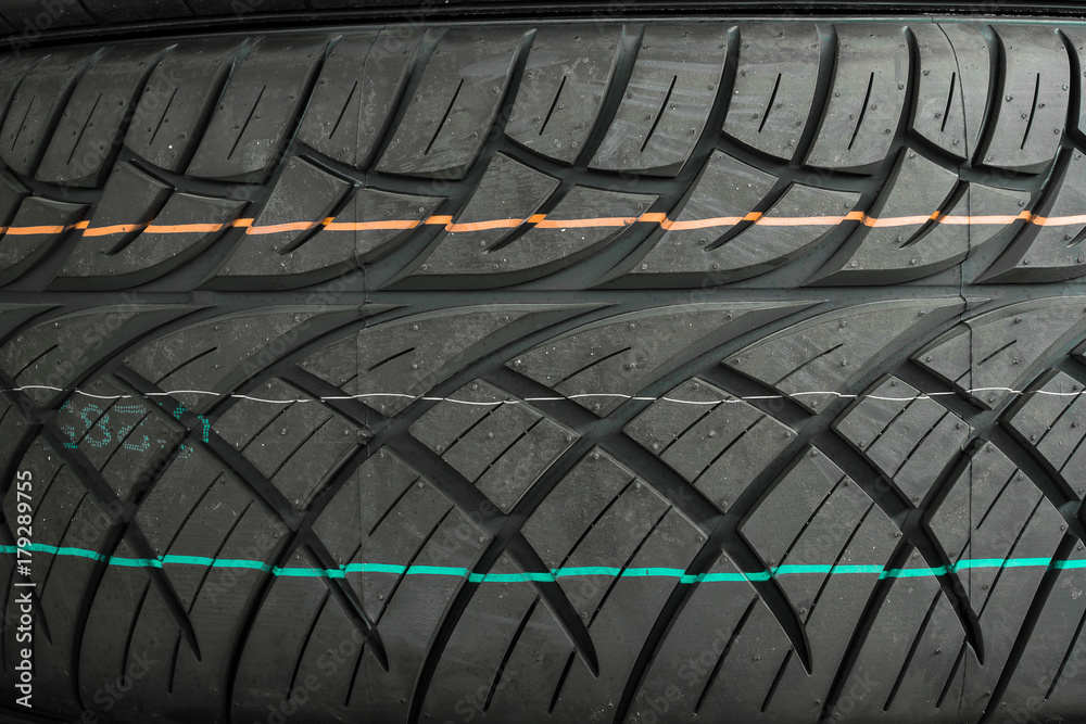 Fototapeta premium Tire textured for background. rubber