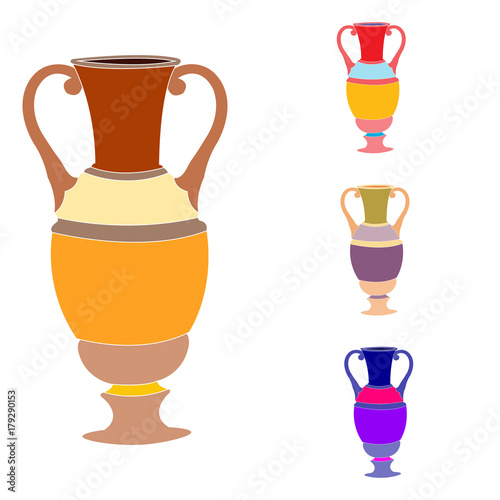 Vector image of vintage amphorae