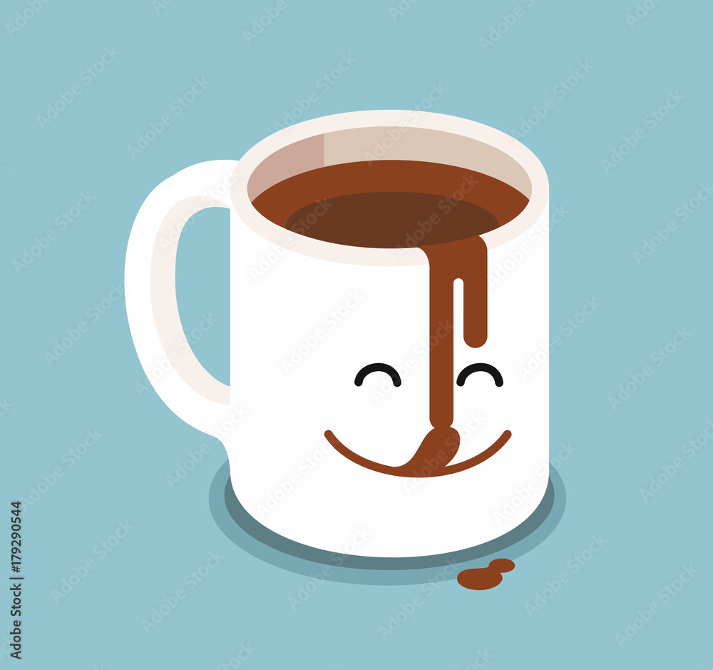 Funny cartoon characters coffee cup. Stock Vector | Adobe Stock