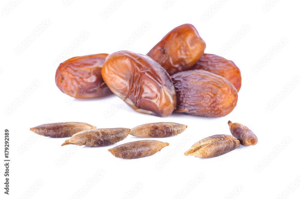 dried fruits from date palm isolated on white background dried fruits from date palm isolated on white background