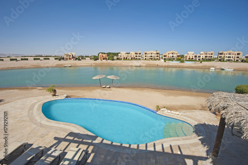 Swimming pool at at luxury tropical holiday villa © Paul Vinten