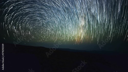 Summit of Steens Mountain Panorama Milky Way Abstract Star Trails Night Time Lapse photo