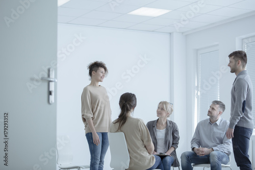 Woman during marital therapy