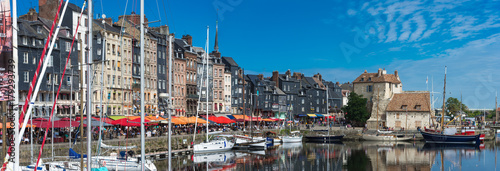 Photography Honfleur harbour, normandy city in France