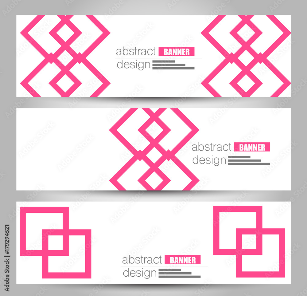 Obraz premium Banner template. Abstract background for design, business, education, advertisement. Pink color. Vector illustration.