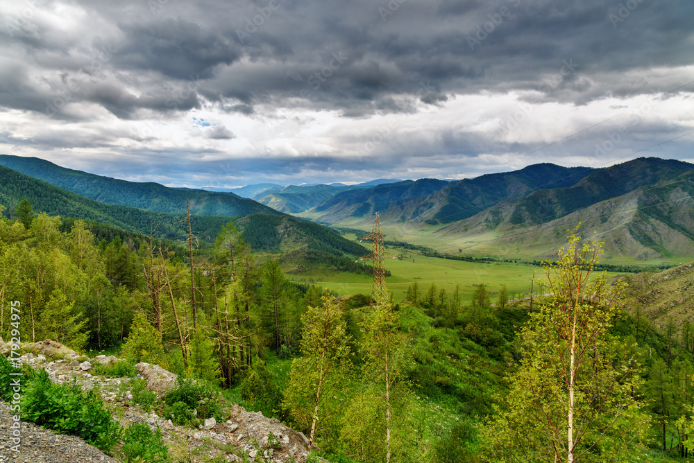 View from Mountain pass Chike-Taman. Altai Republic, Russia
