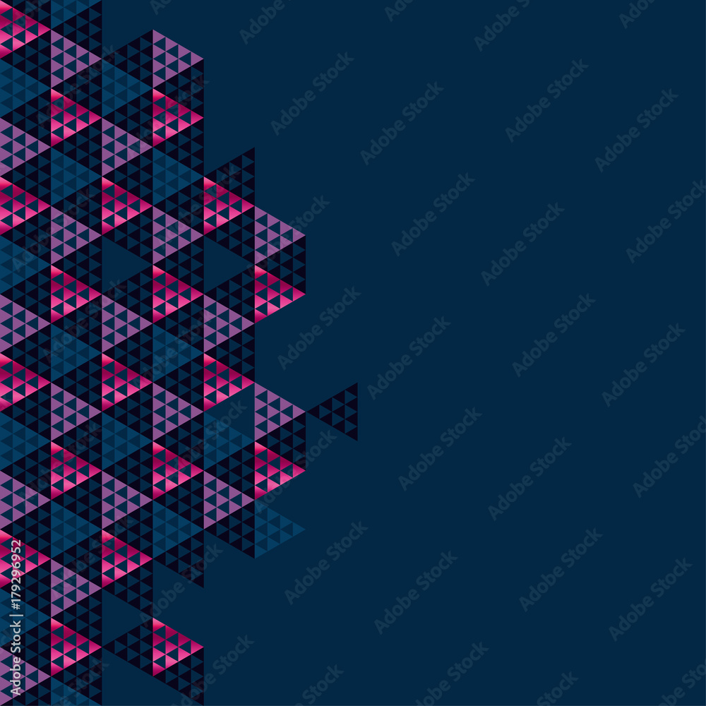 Fototapeta premium Geometry black header vector illustration. Concept triangle geometric pattern on black background for card, invitation, header print and web design.