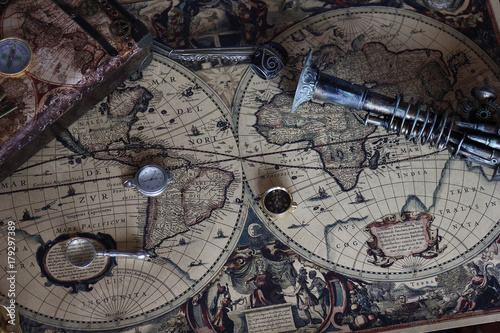 Steampunk mappa giro del mondo