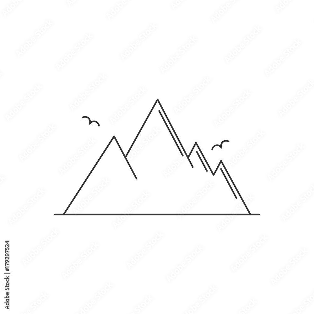 Mountain logo icon outline design vector illustration for your brand, company Mountain logo icon outline design vector illustration for your brand, company