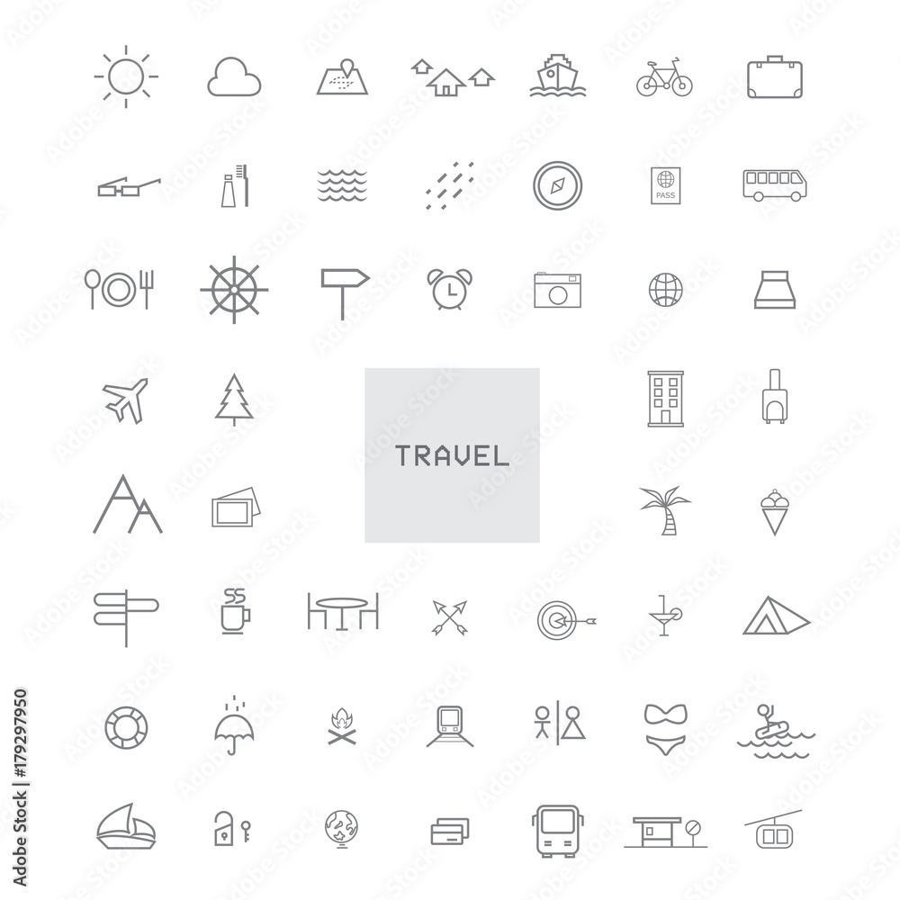set of travel line icon 