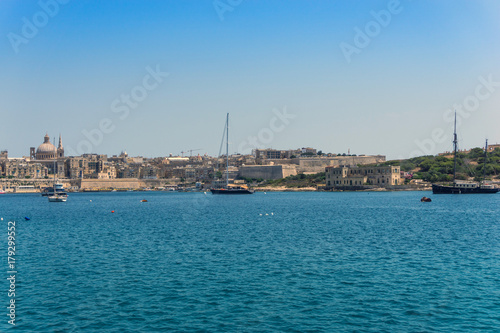 Typical Seaside port in Valletta in Malta © ilolab