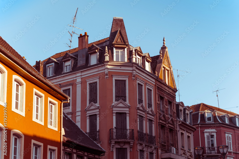 Fototapeta premium Antique building view in Old Town Mulhouse,France