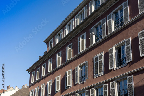 Antique building view in Old Town Mulhouse,France