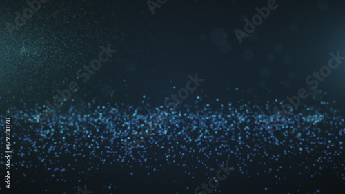 Glitter vintage lights background. Blue defocused backdrop. 3d rendering © turbomotion046