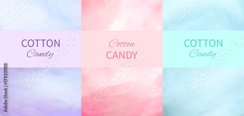 Cotton Candy Backgrounds in Purple, Pink and Blue