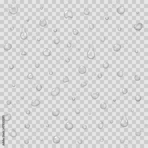 Seamless Pattern with Rain Drops Isolated Vector