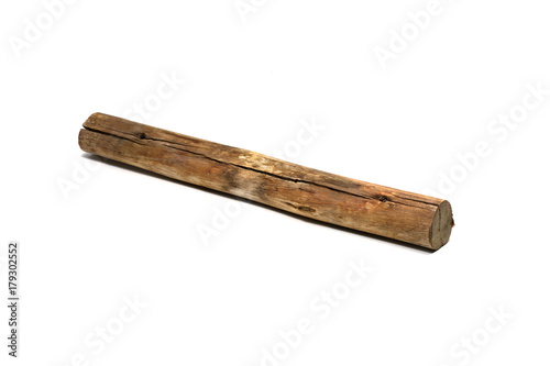 old brown timber on white background isolated