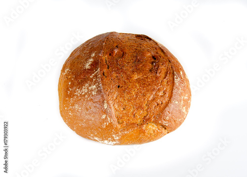 freshly baked bread isolated on white background
