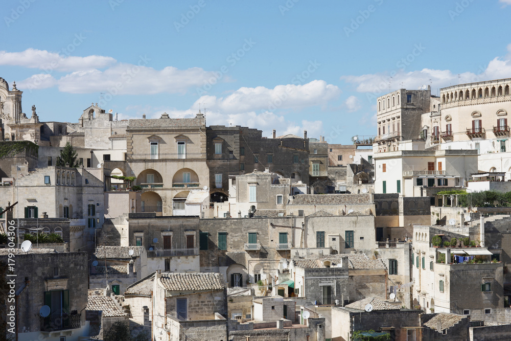 View of the quarter of the ancient city of Matera. Italy, Europe.