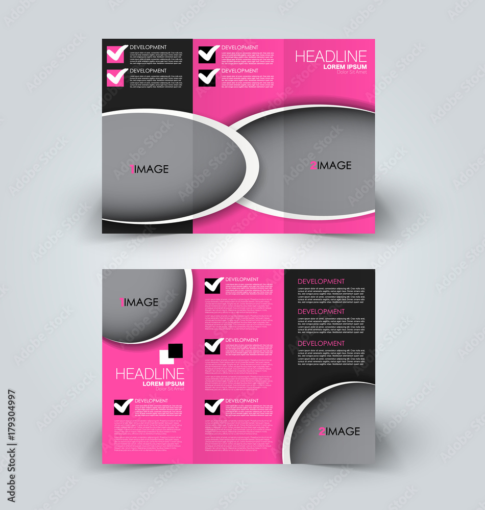 Brochure mock up design template for business, education, advertisement. Trifold booklet editable printable vector illustration. Brochure mock up design template for business, education, advertisement. Trifold booklet editable printable vector illustration.