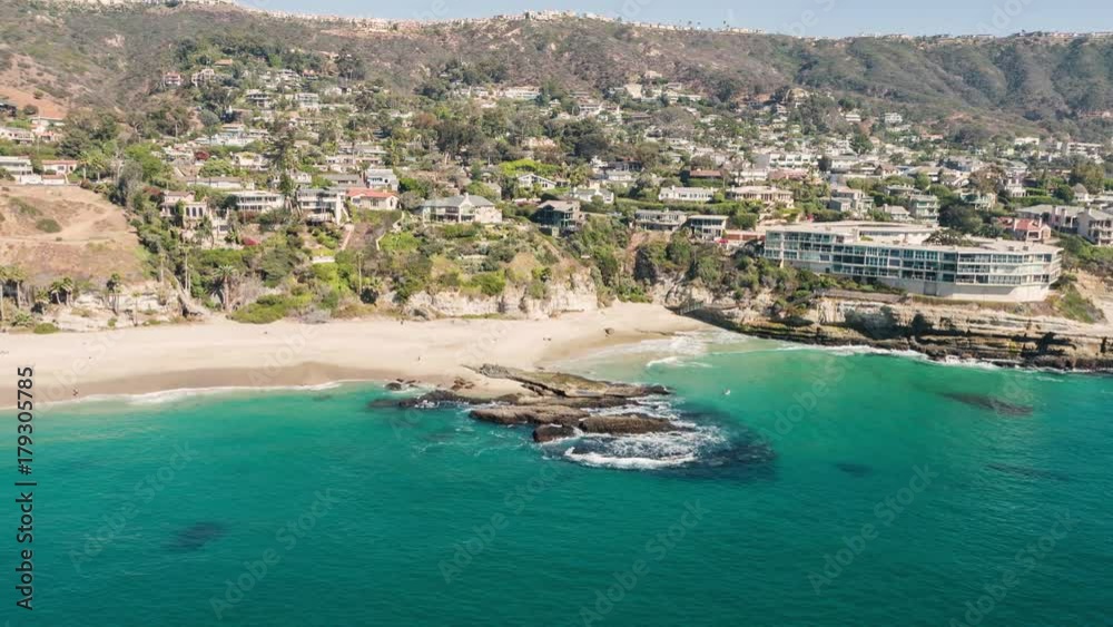 Aerial view of beautiful tropical island with white sand beach hotels Aerial view of beautiful tropical island with white sand beach hotels