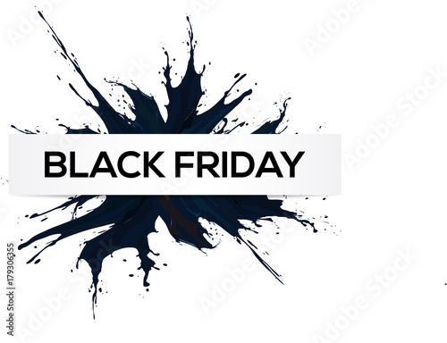 Black Friday  Big Sale  black ink splach