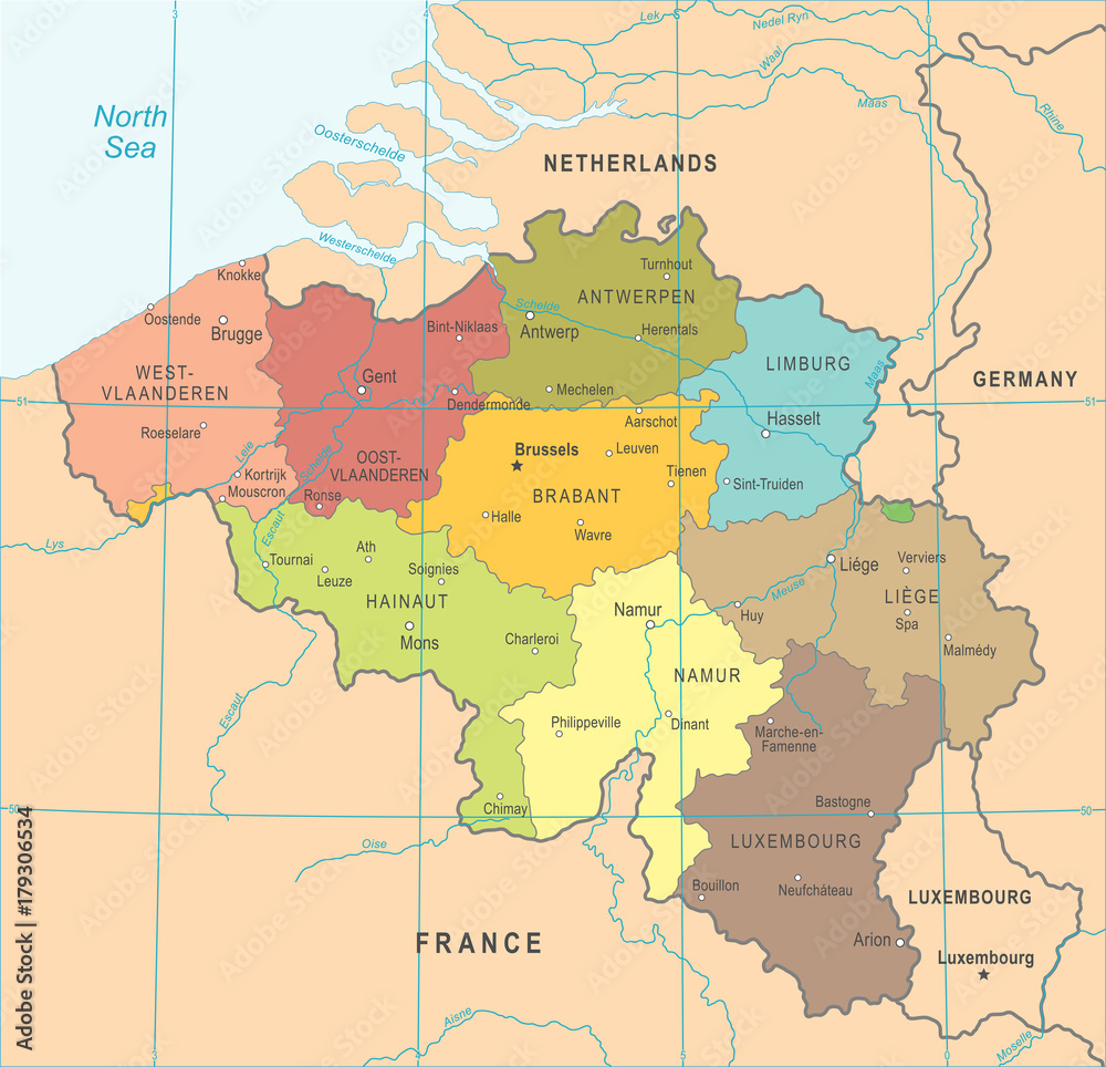 Belgium Map - Vector Illustration