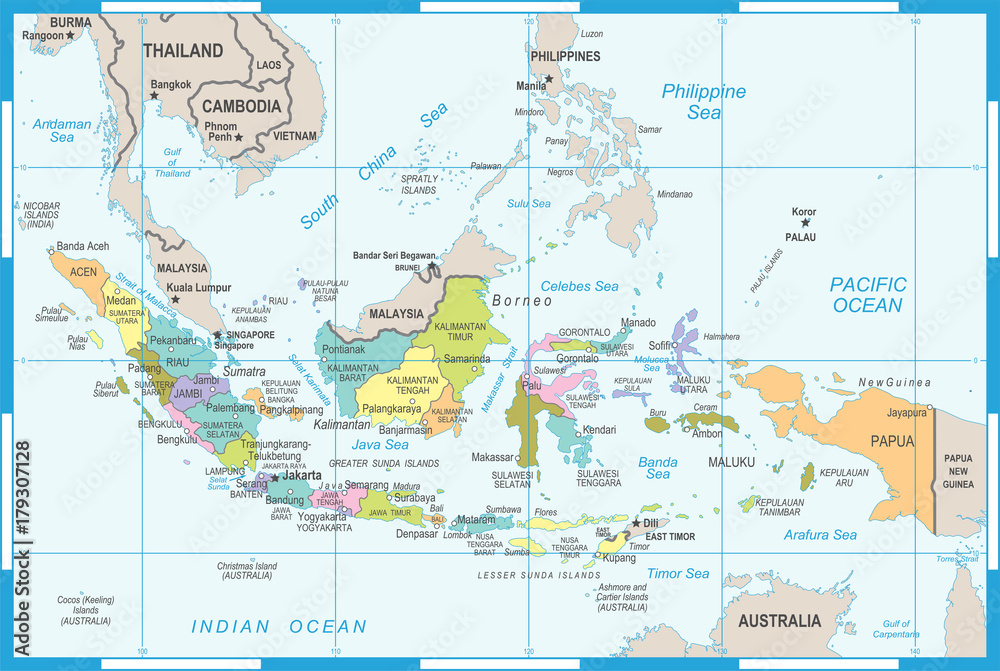 Indonesia Map - Vector Illustration