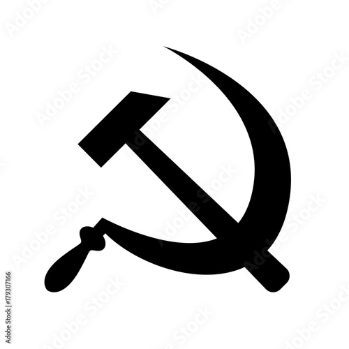 Hammer and sickle communism sign. USSR symbol. Vector illustration