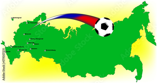 Landkarte Russland mit Spielorten