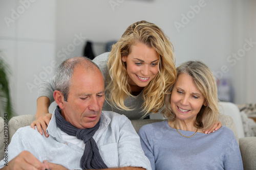 aged family having fun together