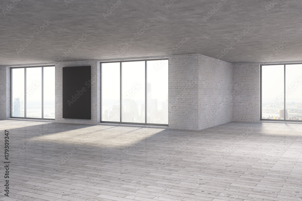 Fototapeta premium Modern room with empty banner