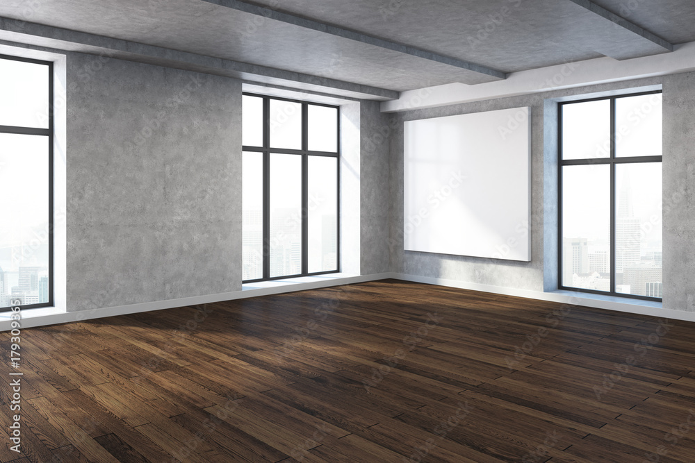 Fototapeta premium Modern room with empty billboard