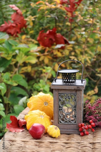 Gartenidylle mit Laterne photo