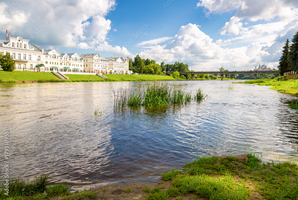 Obraz premium Provincial Russian town of Torzhok in summer sunny day