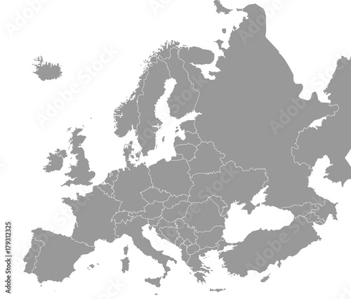 Wysokiej jakości mapa Europy z granicami regionów