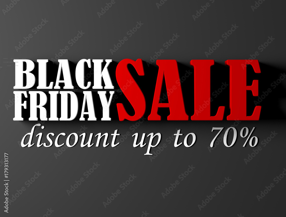 Plakat Black Friday banner with 70 percent discount