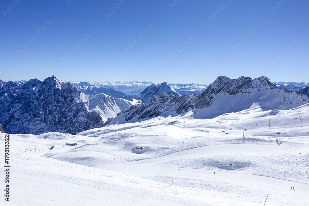 Obraz premium View from the Zugspitze, Germany, Bavaria