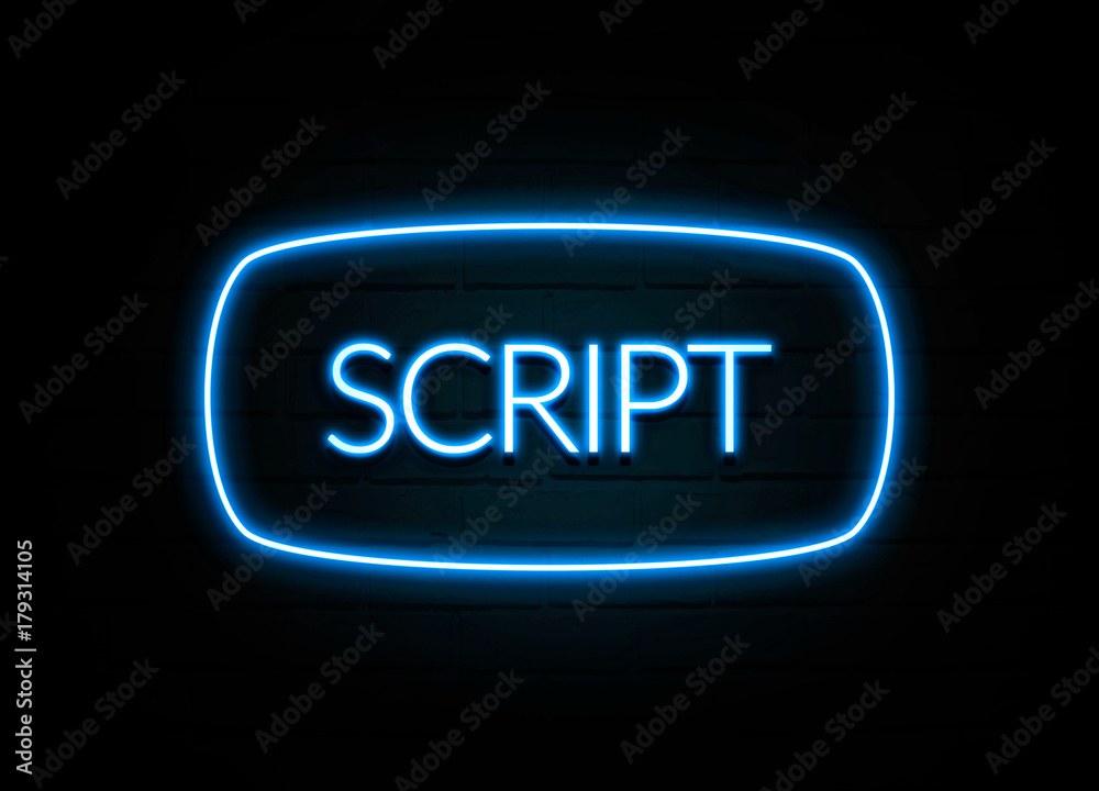 Script  - colorful Neon Sign on brickwall