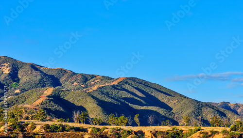 Hiking trails in Southern California mountain forest area on autumn morning