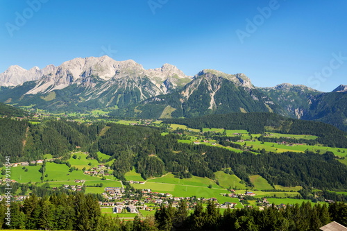 Dachstein Mountains over Schladming, Northern Limestone Alps, Austria