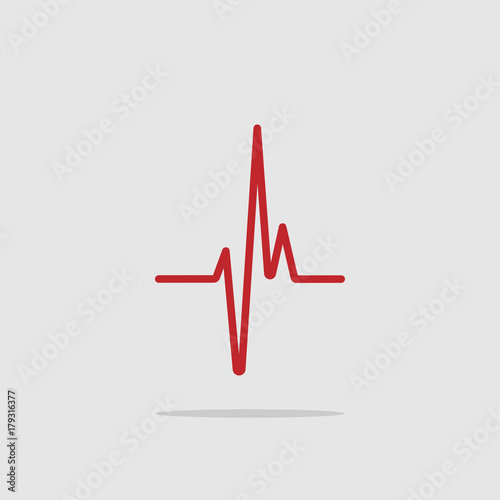 Heartbeat - Vector icon heartbeat line. Heartbeat icon for medical apps