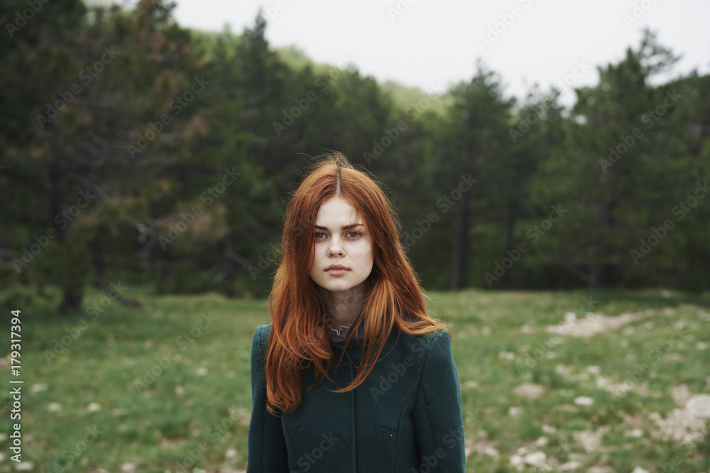 Portrait of young woman in forest Portrait of young woman in forest